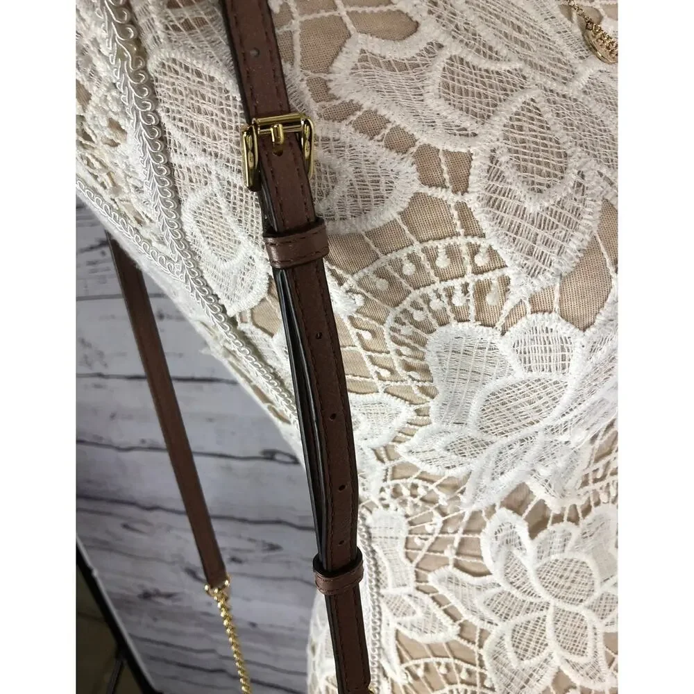 Michael Kors Crossbody brown with gold chain handle